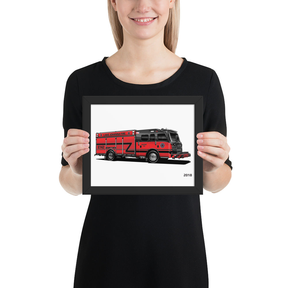 LJFD - Engine 142 - Enhanced Matte Paper Framed Poster (in)